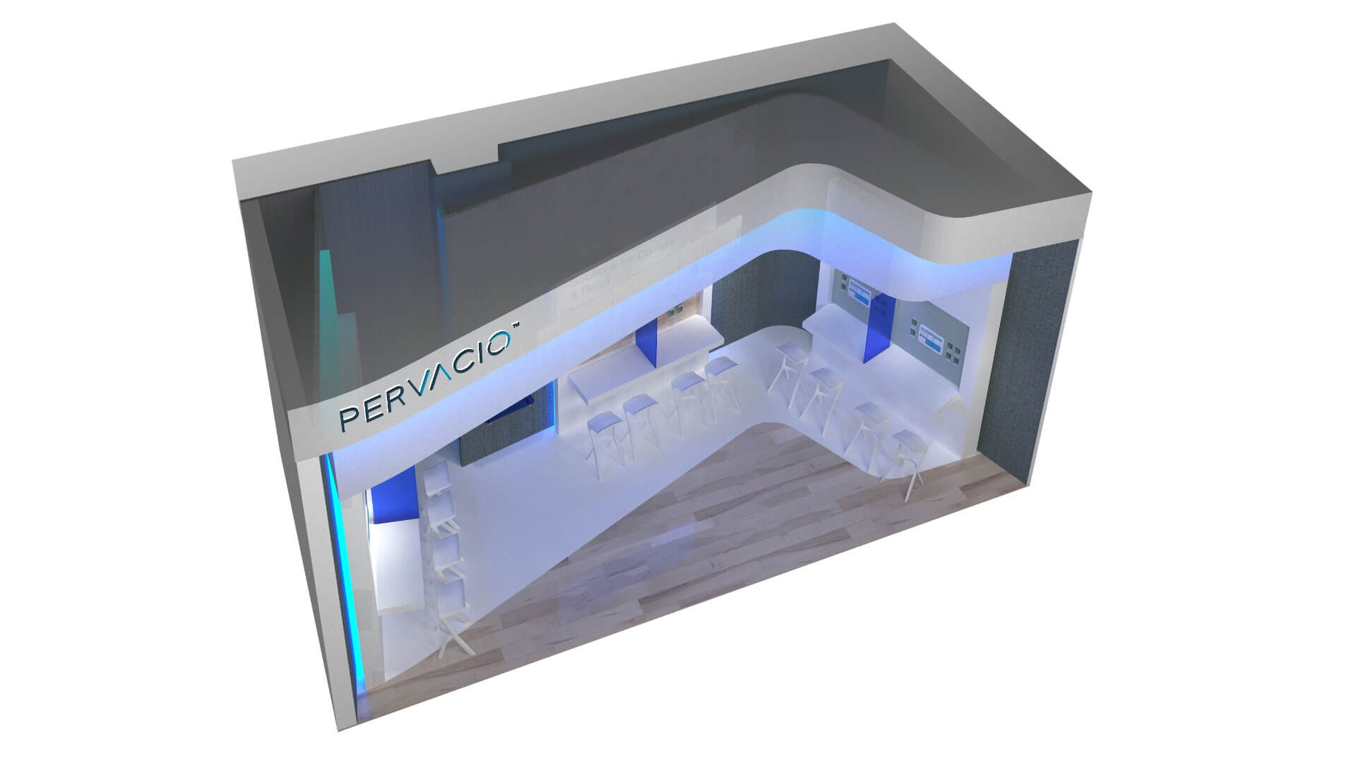 top view of pervacio exhibition render