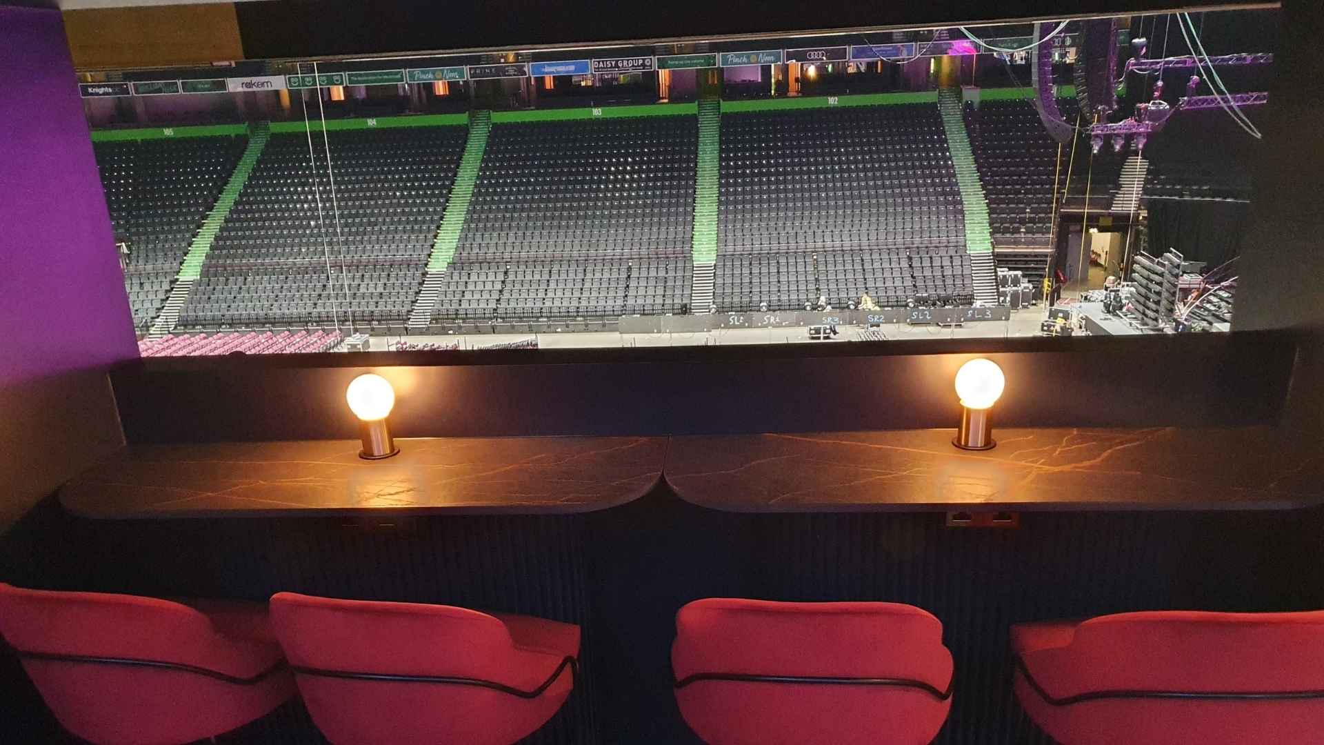 ao arena's executive viewing area bespoke seating
