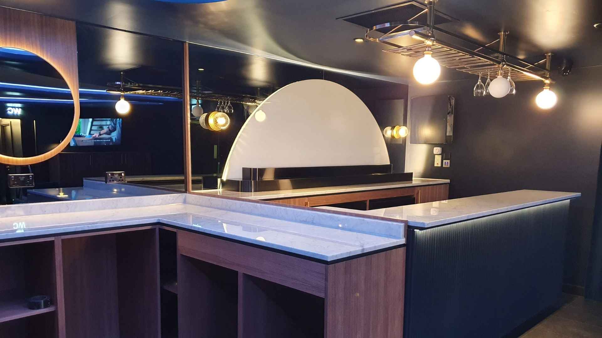 ao arena's executive bar and lounge suite custom refit